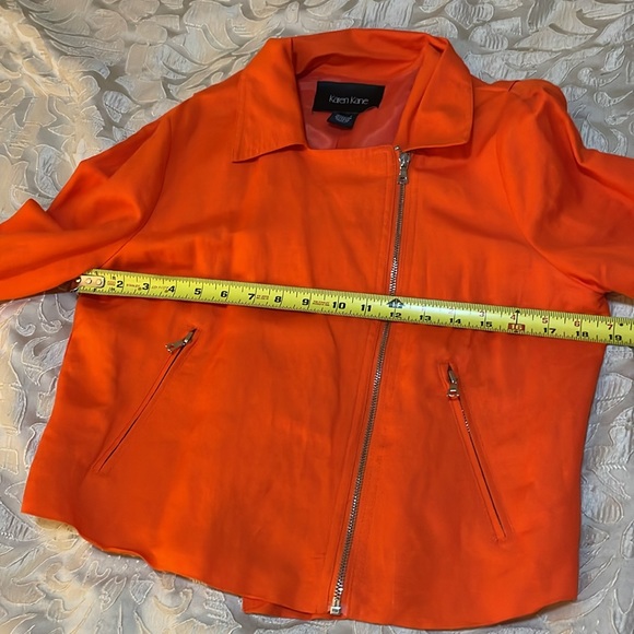 Karen Kane Women’s SZ S Orange Fully Lined Zip Blazer - Picture 15 of 16